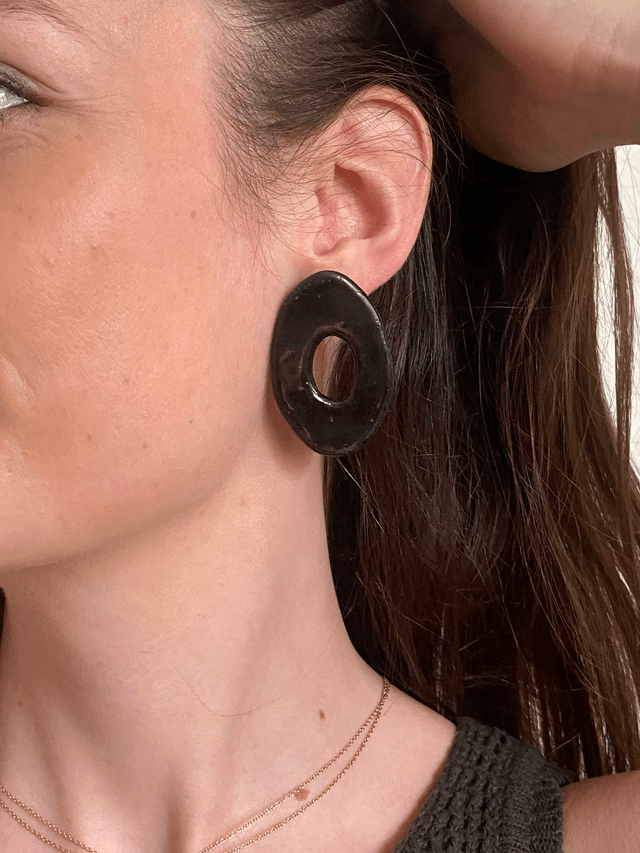 Boucles d'oreilles Hestia coloris noir
