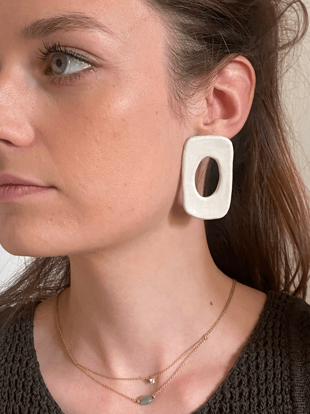 Boucles d'oreilles Gaïa coloris blanc